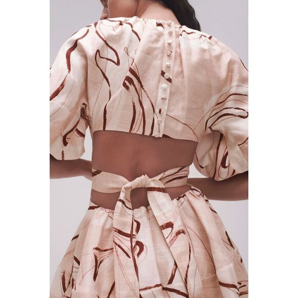 AJE Psychedelia Cut Out Mini Dress in Whimsical Dove 2 New Womens Cut out Party - Picture 12 of 16